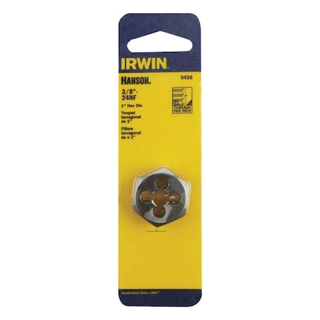 Irwin Irwin Hanson High Carbon Steel SAE Hexagon Die 3/8 in. 1 pc 9436